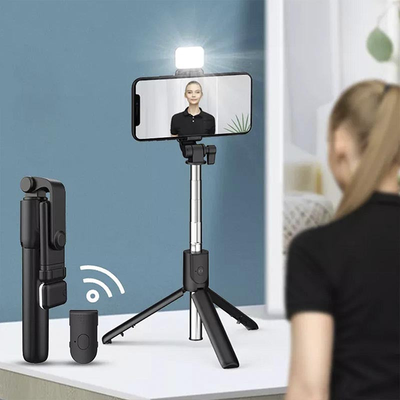 Tripé Selfiegram 5 em 1 com Luz LED Integrada Mega Certo