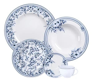 Aparelho de Jantar 20 Peças Tramontina Azzura em Porcelana Decorada Branco