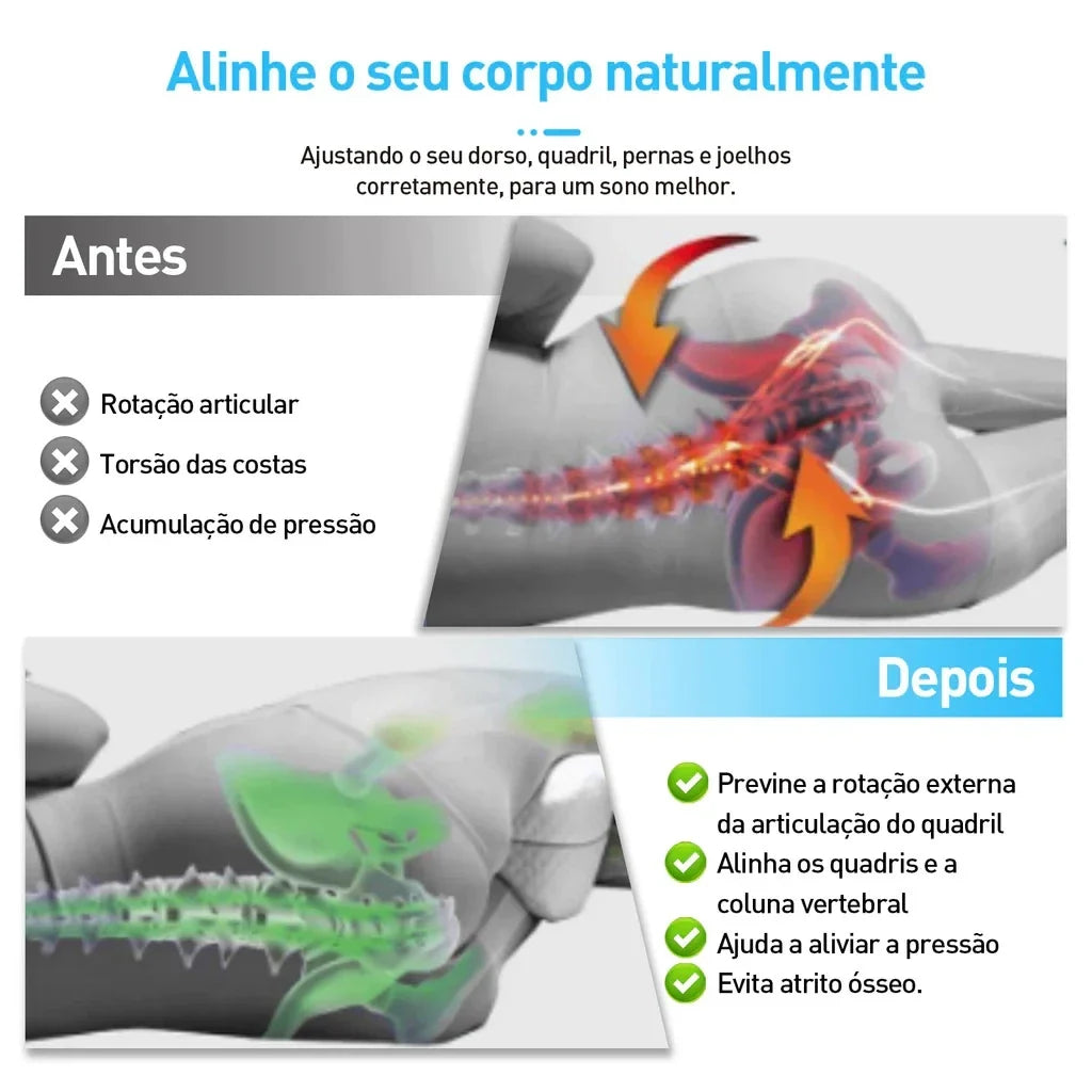 Almofada Travesseiro de Pernas para Dormir de Lado Mega Certo