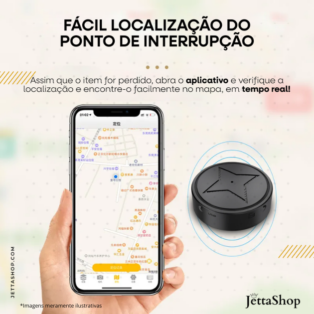 Mini Rastreador GPS TrackJetta Preto
