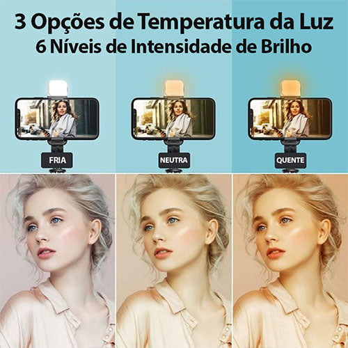 Tripé Selfiegram 4 em 1 com Luz Integrada e Controle Remoto Mega Certo