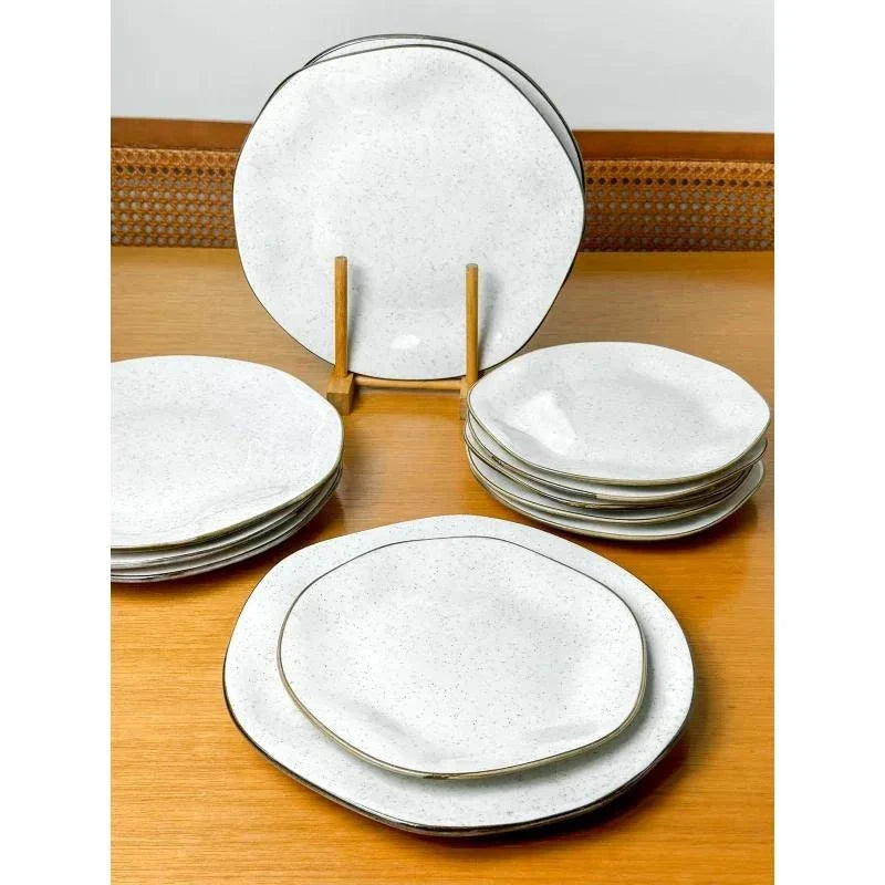 Kit 12 Pratos Ryo Maresia Oxford Porcelana