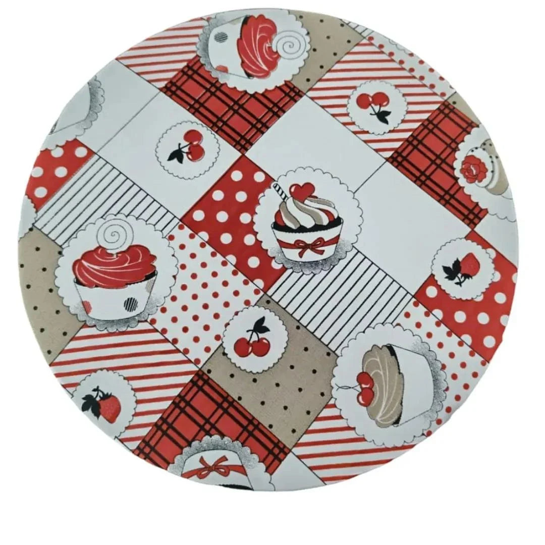 Jogo Americano Redondo Sousplat Charme do Detalhe Cupcake Vermelho