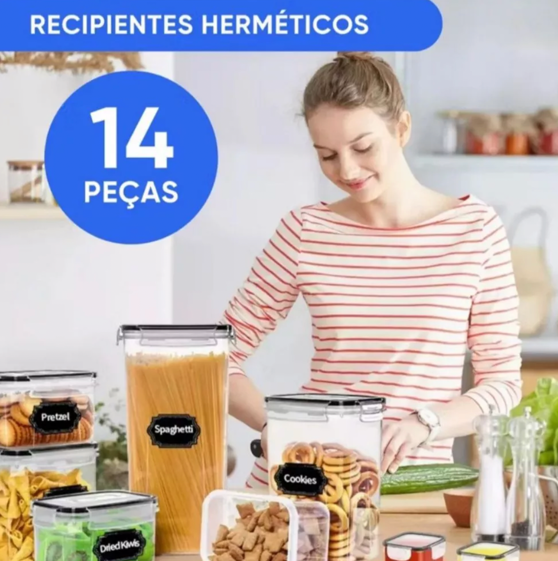 Kit 14 Potes Herméticos Mega Certo