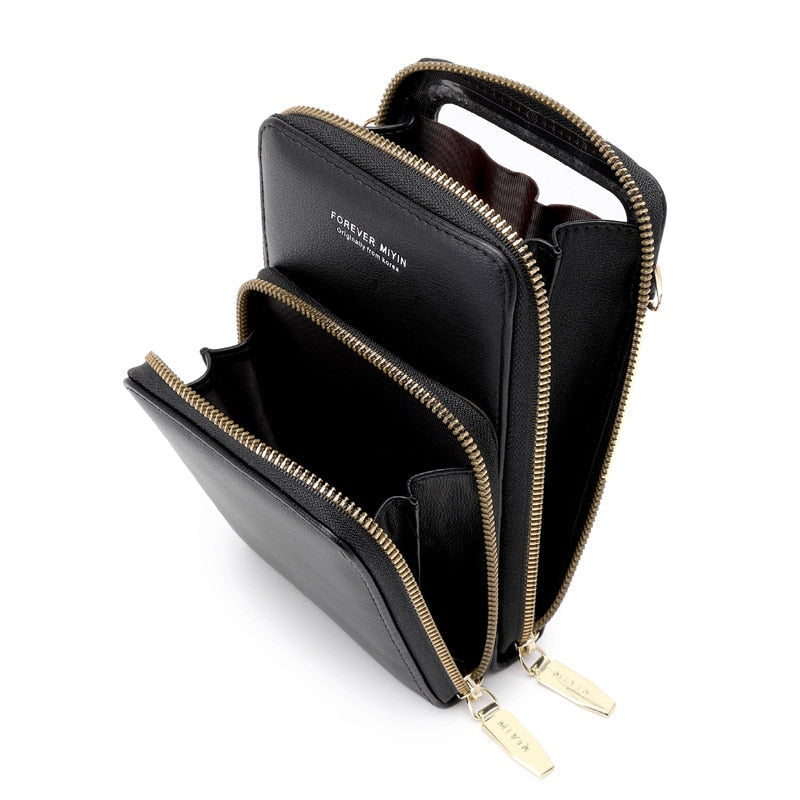Bolsa Crossbody Feminina Porta Celular Touch Mega Certo Preta