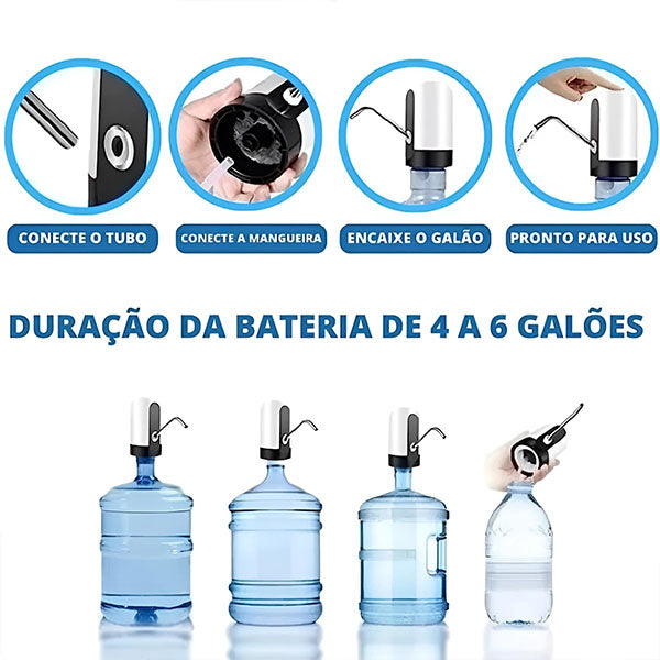 Bomba Elétrica Universal para Galão de Água Pure Flow Mega Certo