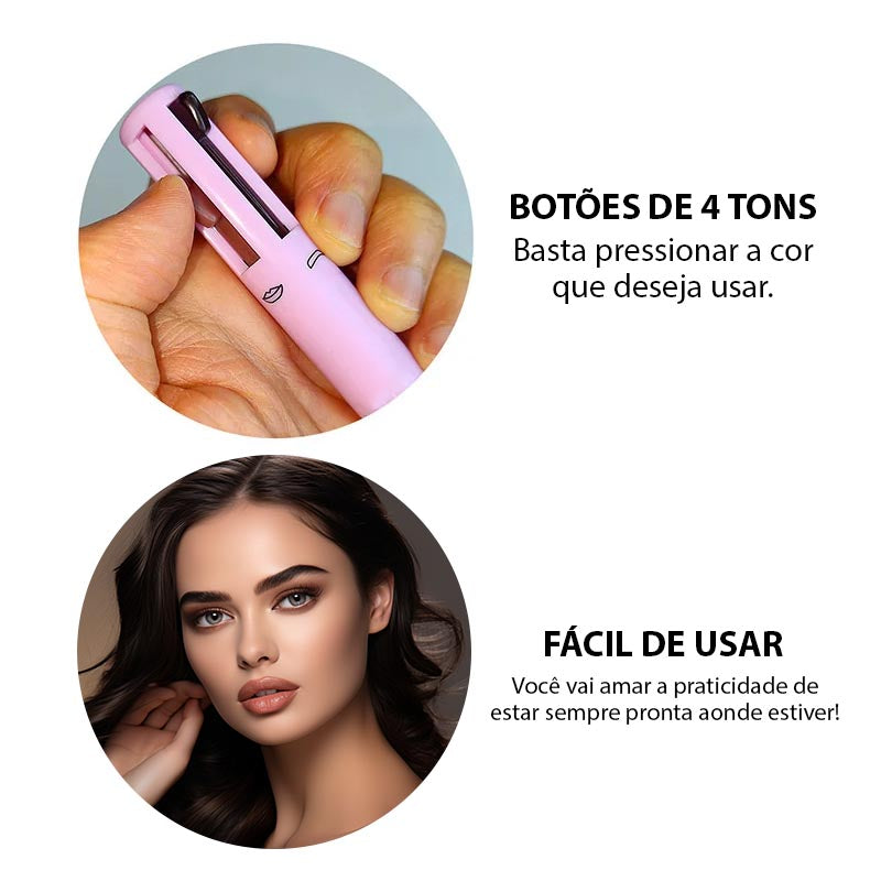 Caneta de Maquiagem 4 em 1 QuadraGlam Mega Certo