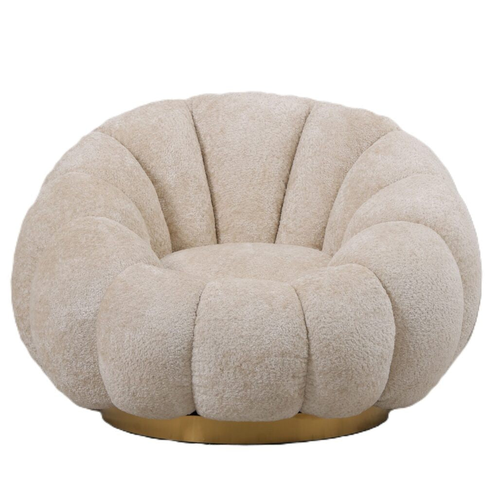 Poltrona Giratória Daisy Base Dourada