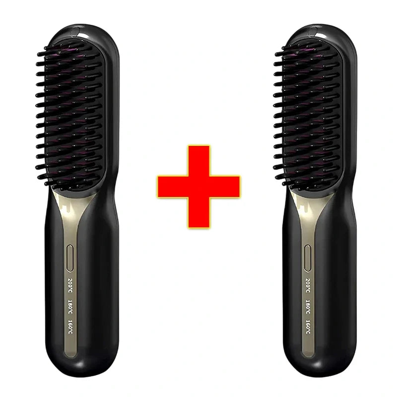 Escova Alisadora de Cabelo 5 em 1 Sem Fio PureGlam Mega Certo