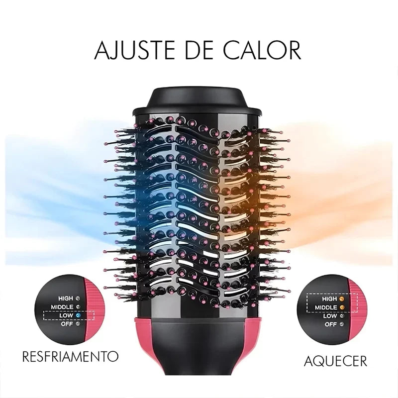 Escova Secadora Alisadora de Cabelo 4 em 1 LumiGlam Mega Certo