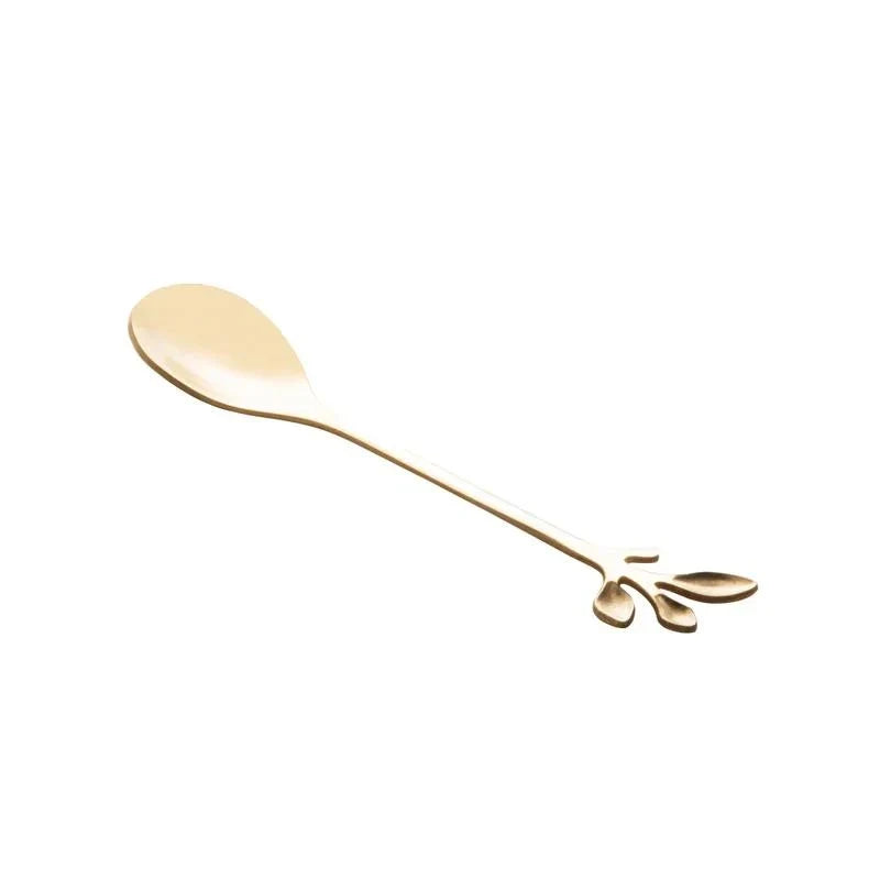 Conjunto 4 Colheres para Chá Leaves Dourado