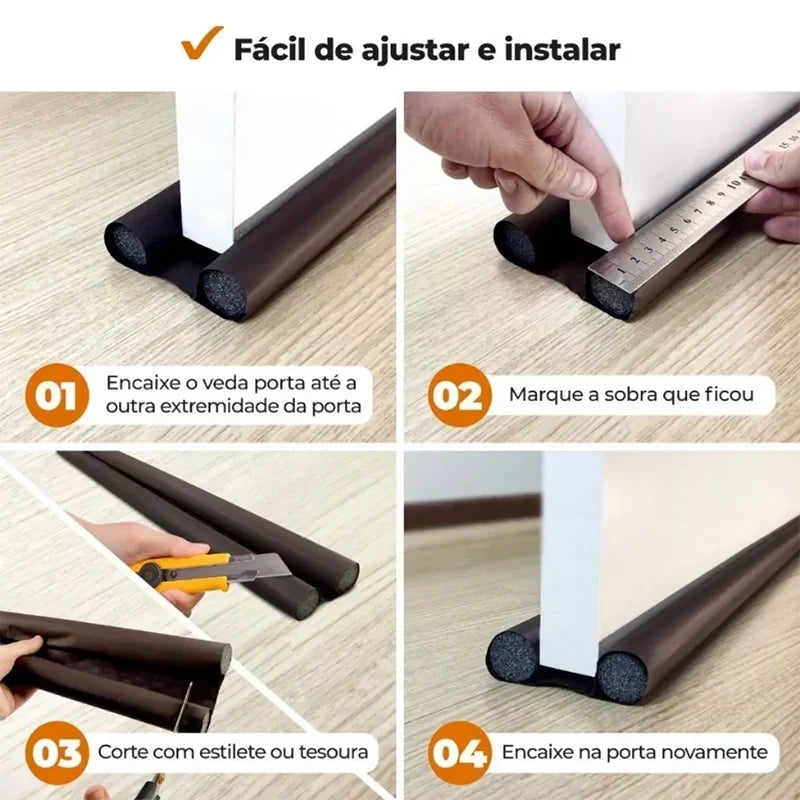 Veda Porta Ajustável Rolinho Duplo 80 cm RollPro Mega Certo