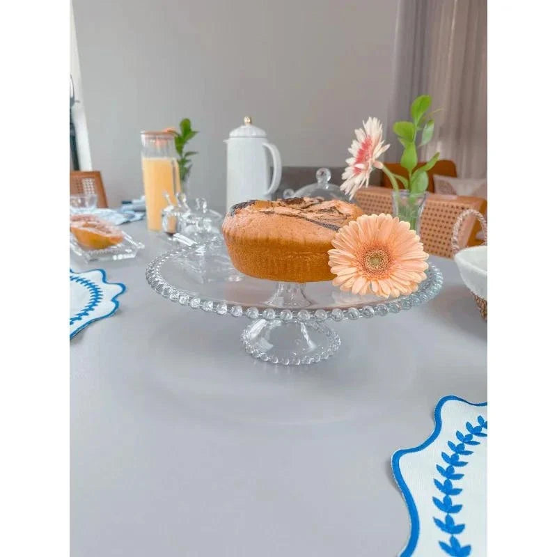 Prato Cristal para Bolo com Pé Pearl 31 x 11 cm Wolff Transparente