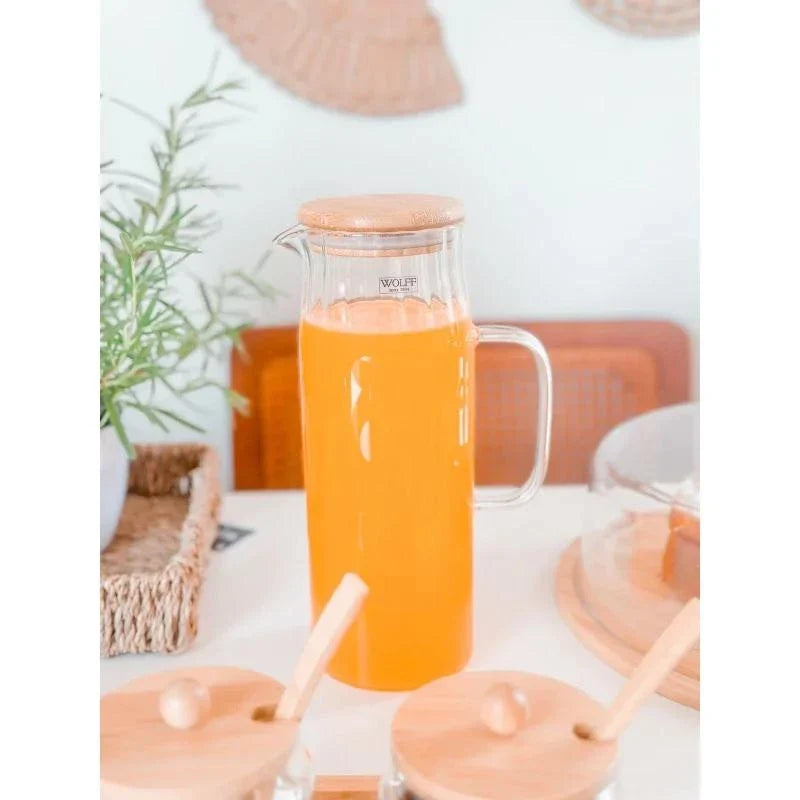 Kit Café da Manhã Bambu 8 Itens Boleira Manteigueira Jarra Queijeira Porta Frios 2 Potes Bandeja