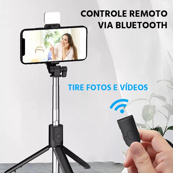 Tripé Selfiegram 5 em 1 com Luz LED Integrada Mega Certo