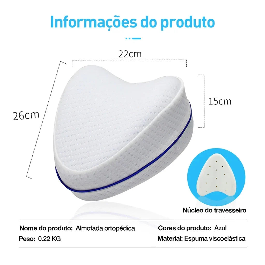 Almofada Travesseiro de Pernas para Dormir de Lado Mega Certo
