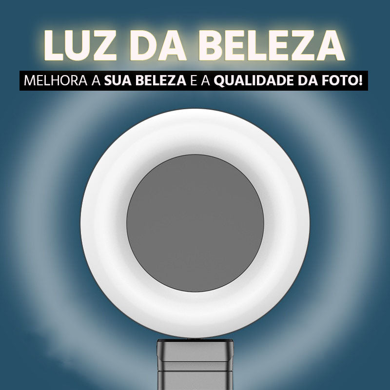 Kit Suporte Celular 5 em 1 Tripé Bastão Selfie Luz LED Mega Certo