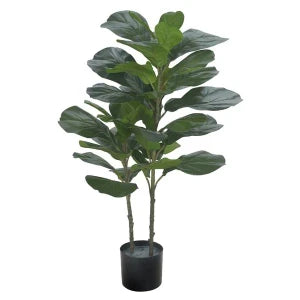 Árvore Ficus Lyrata Toque Real Com Pote Verde 1m