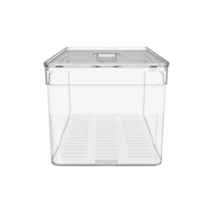 Organizador de Geladeira com Tampa Clear Fresh 30x15x13cm Natural
