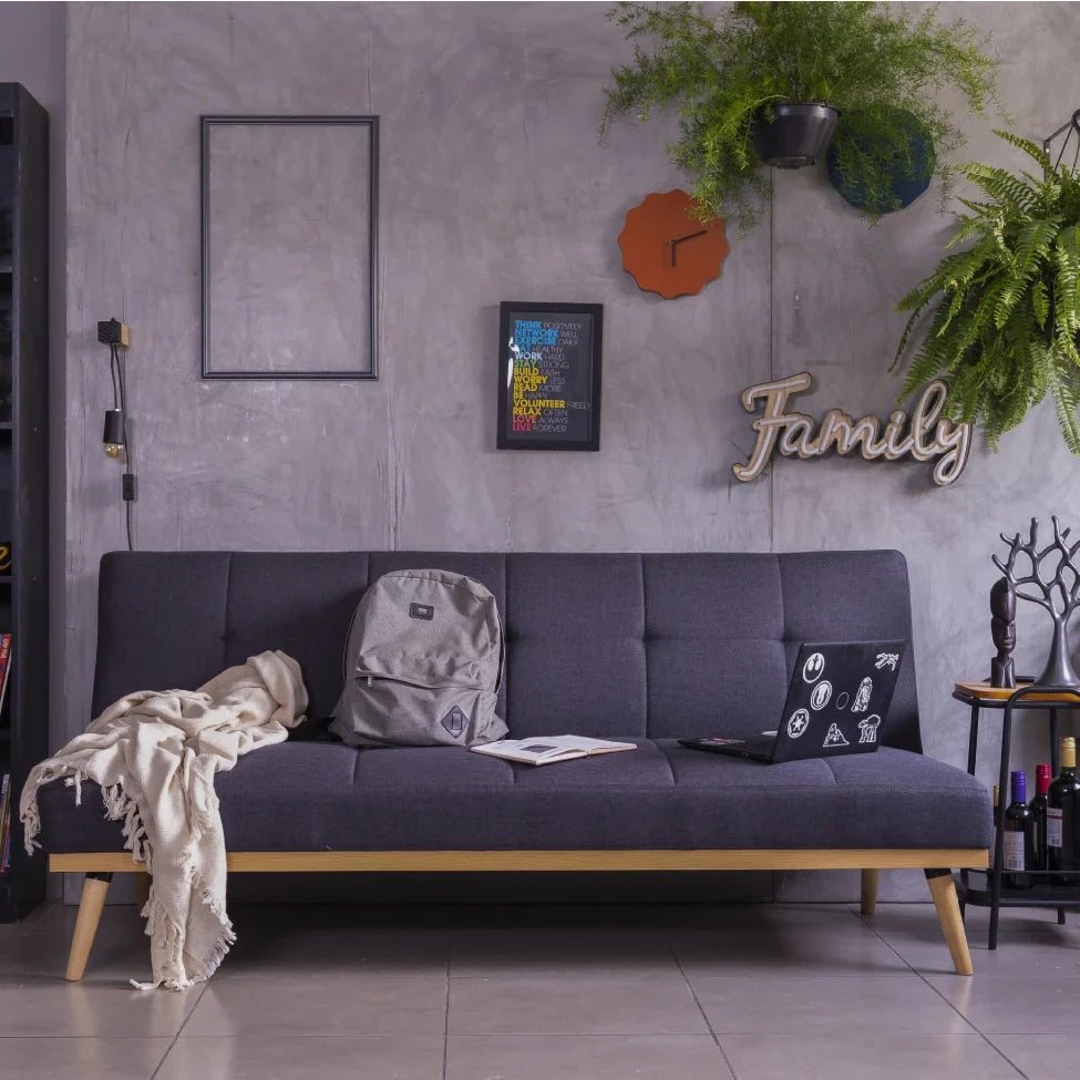 Sofá-Cama 3 Lugares Casal Córsega Cinza Escuro