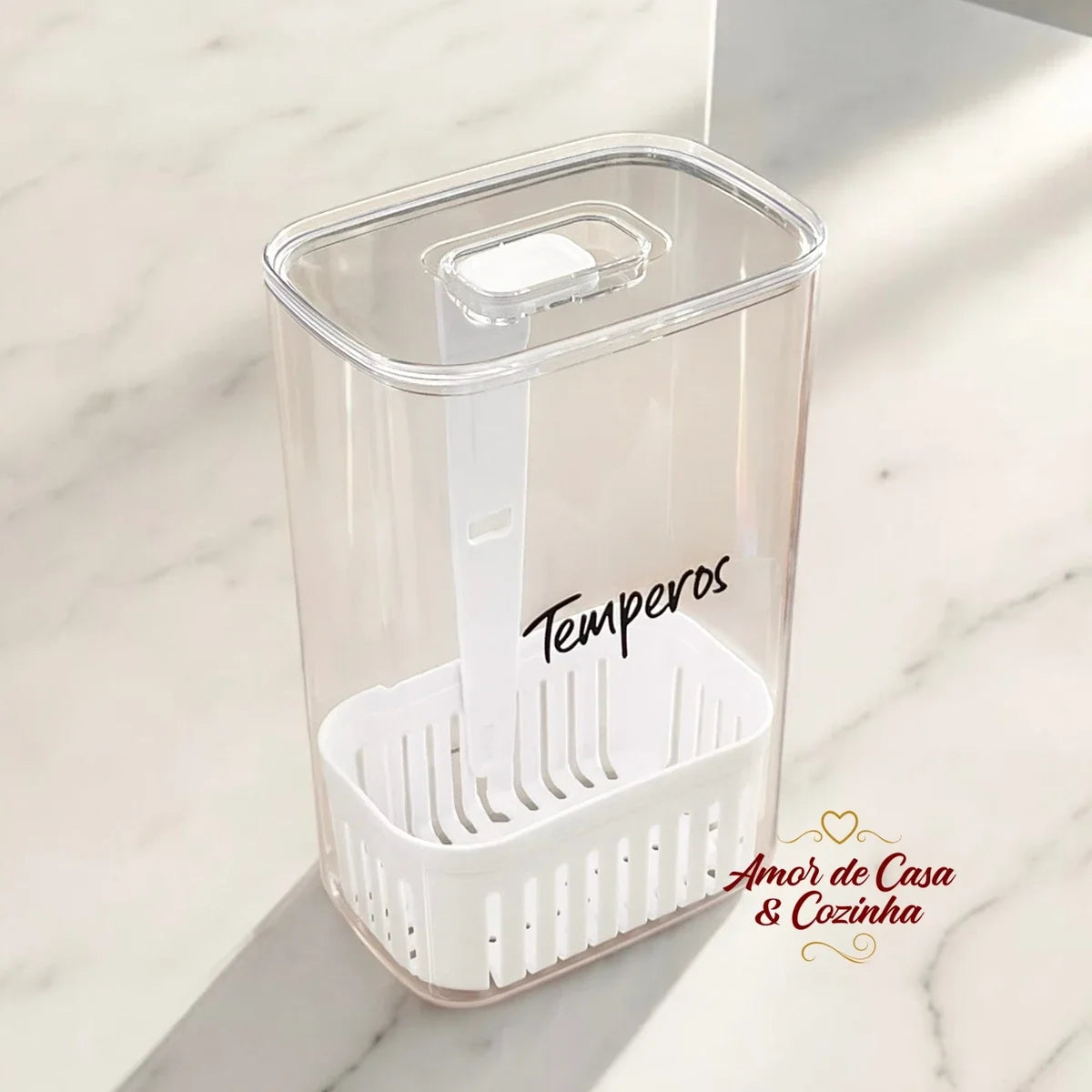 Organizador de Temperos Clear Especial 2,3 L Branco e Transparente
