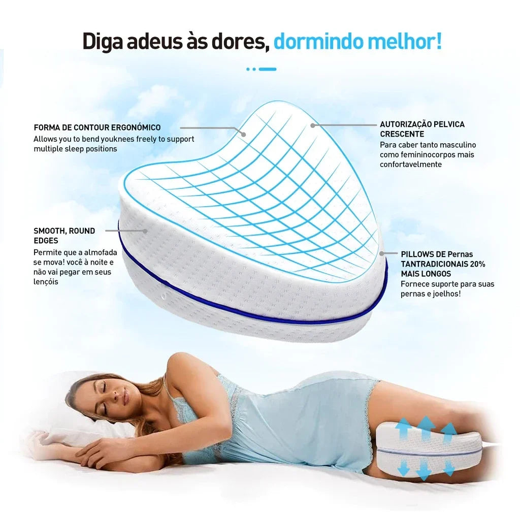 Almofada Travesseiro de Pernas para Dormir de Lado Mega Certo