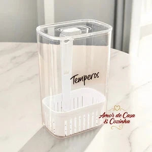 Organizador de Temperos Clear Especial 2,3 L Branco e Transparente