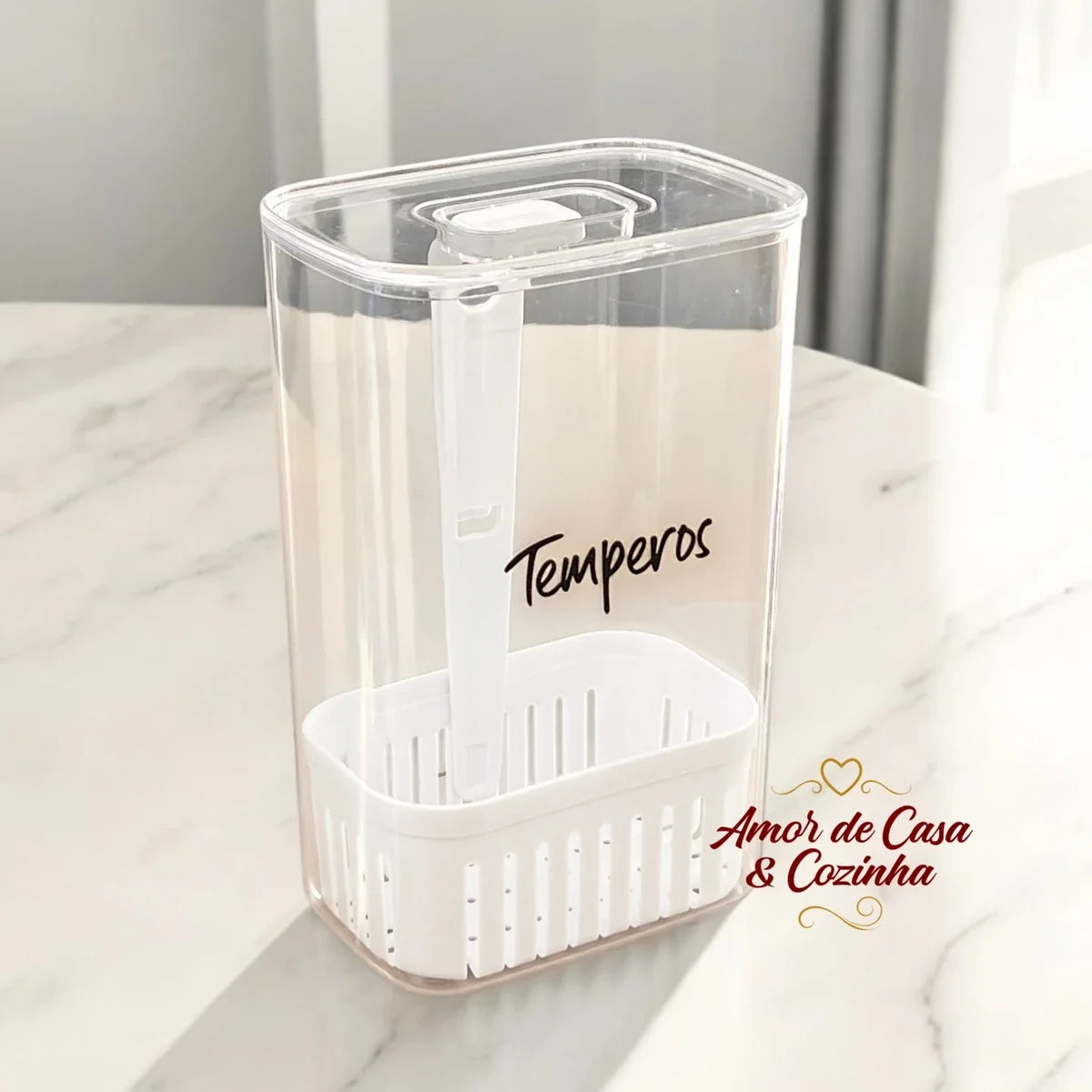Organizador de Temperos Clear Especial 2,3 L Branco e Transparente