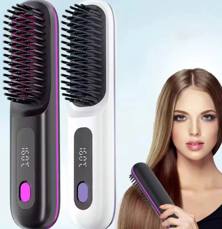 Escova Alisadora de Cabelo Sem Fio Perfectglam Mega Certo