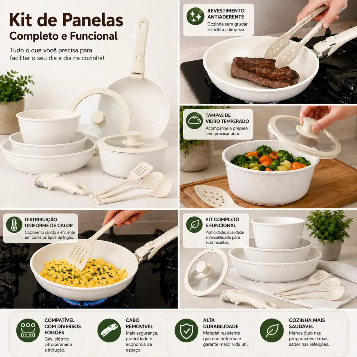 Kit de Panelas Antiaderente Premium ( QUEIMA DE ESTOQUE )