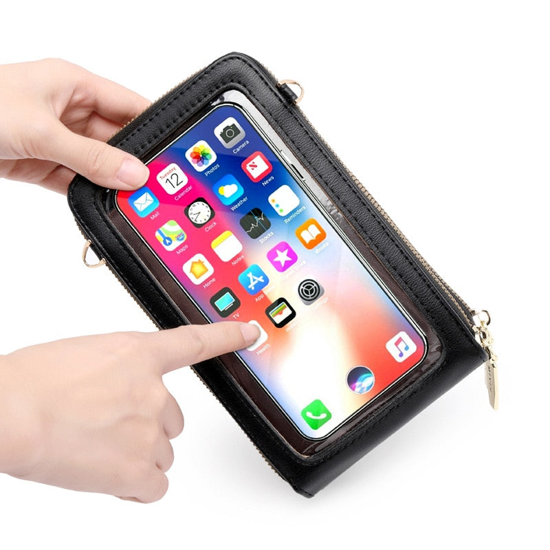 Bolsa Crossbody Feminina Porta Celular Touch Mega Certo Preta