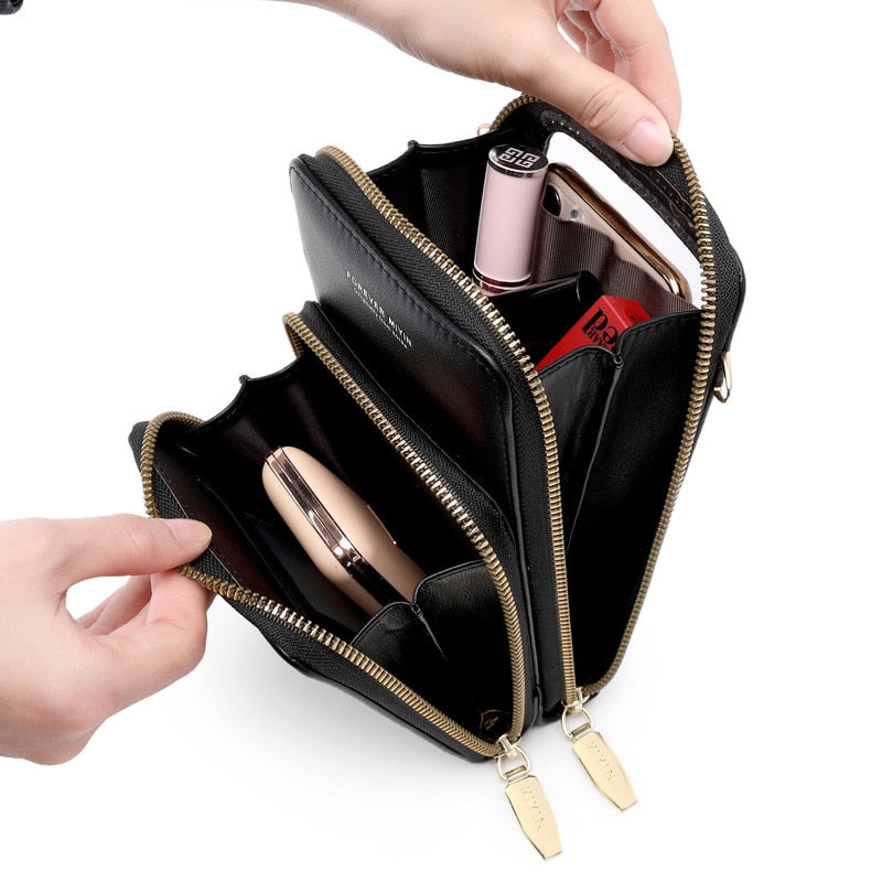 Bolsa Crossbody Feminina Porta Celular Touch Mega Certo Preta