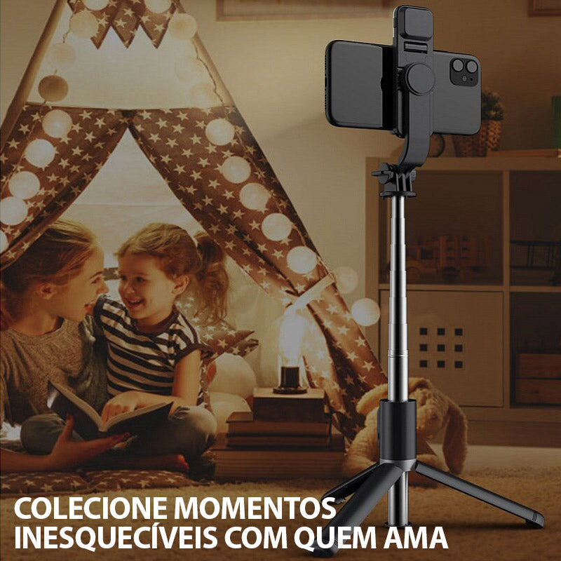Tripé Selfiegram 4 em 1 com Luz Integrada e Controle Remoto Mega Certo