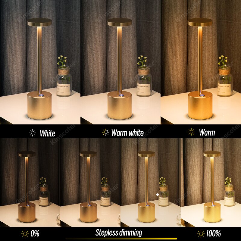 Luminária Abajur de Mesa Recarregável Sem Fio Decorativo Mega Certo