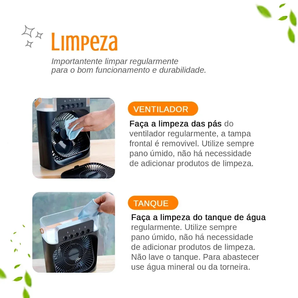 Mini Ar Condicionado Portátil USB CoolBreeze Mega Certo