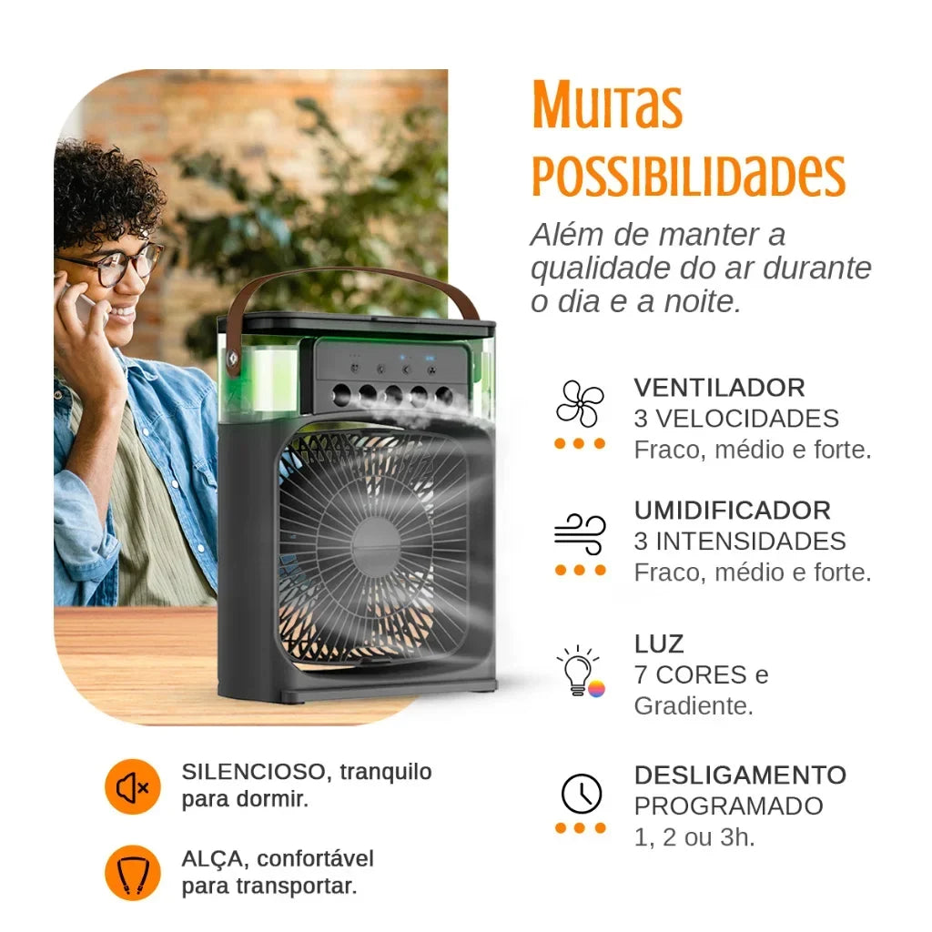 Mini Ar Condicionado Portátil USB CoolBreeze Mega Certo