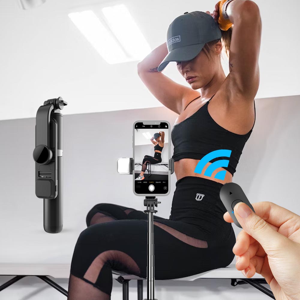 Tripé Selfiegram 4 em 1 com Luz Integrada e Controle Remoto Mega Certo