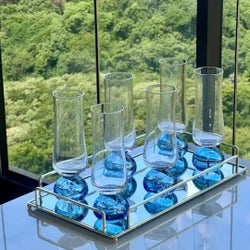 Jogo 6 Taças Champanhe Base Esfera Vidro 240ml