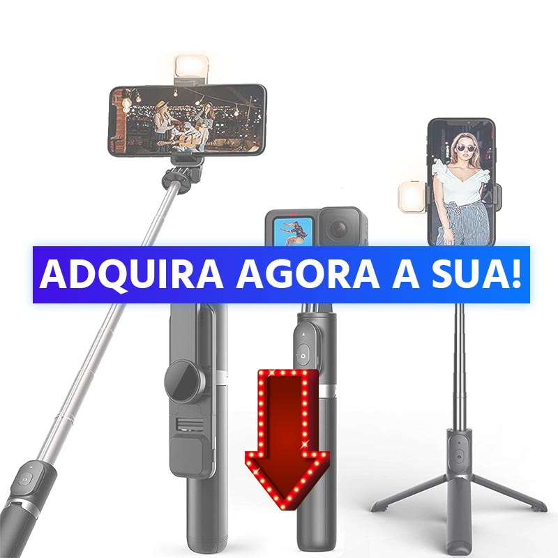 Tripé Selfiegram 4 em 1 com Luz Integrada e Controle Remoto Mega Certo