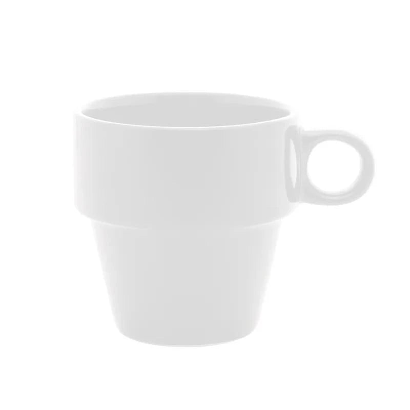 Kit 4 Xícaras Cafezinho 90 ml Empilhável Branco