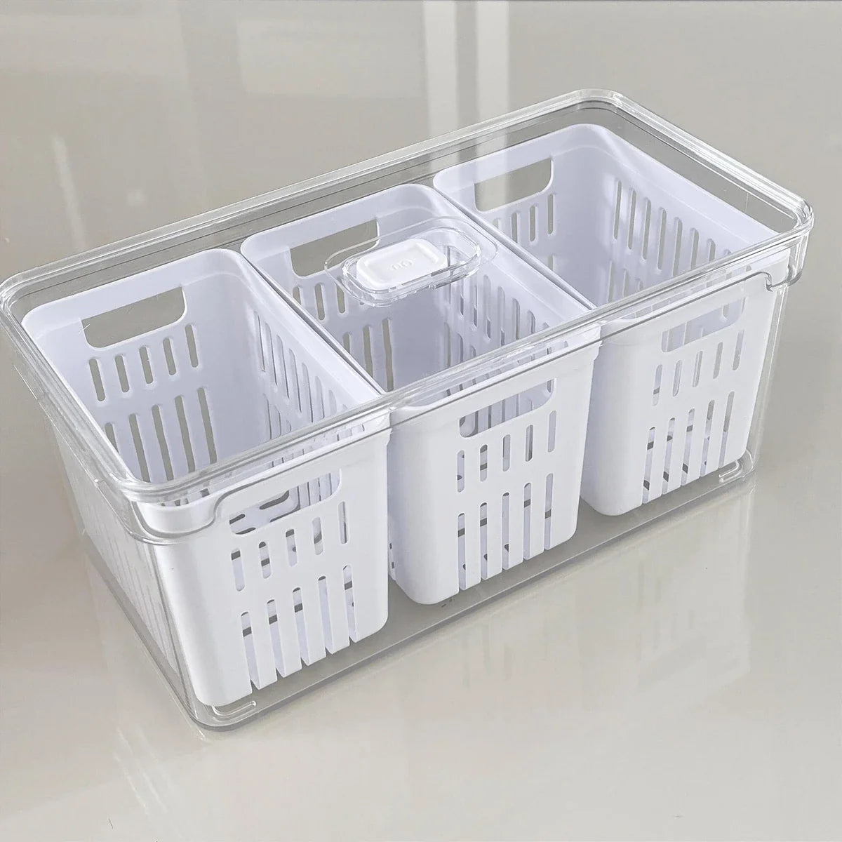 Kit Organizador de Geladeira Clear 3 Peças