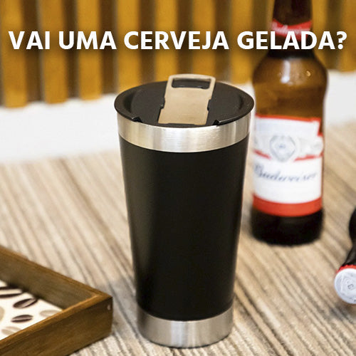 Copo Térmico com Abridor de Garrafa na Tampa Maverick Mega Certo