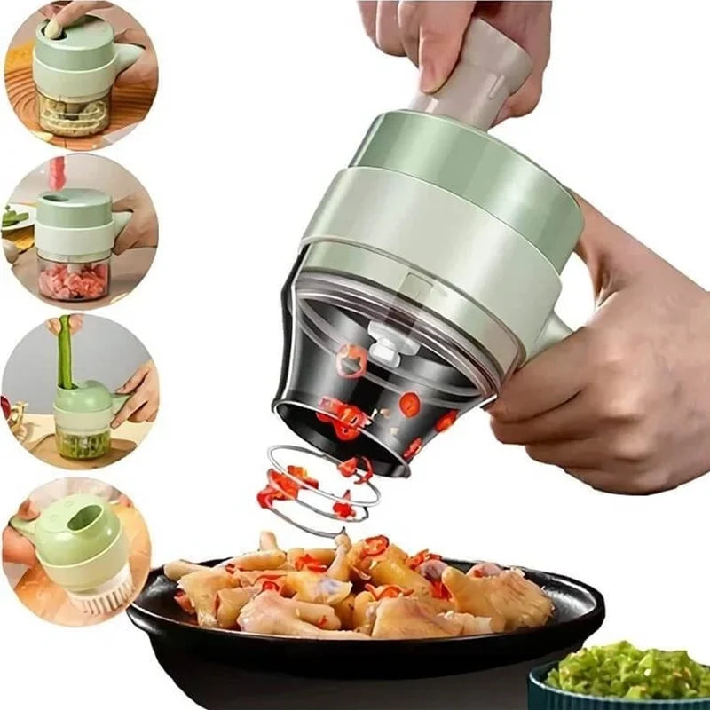 Cortador Elétrico de Legumes 4 em 1 Sem Fio SlicePro Mega Certo