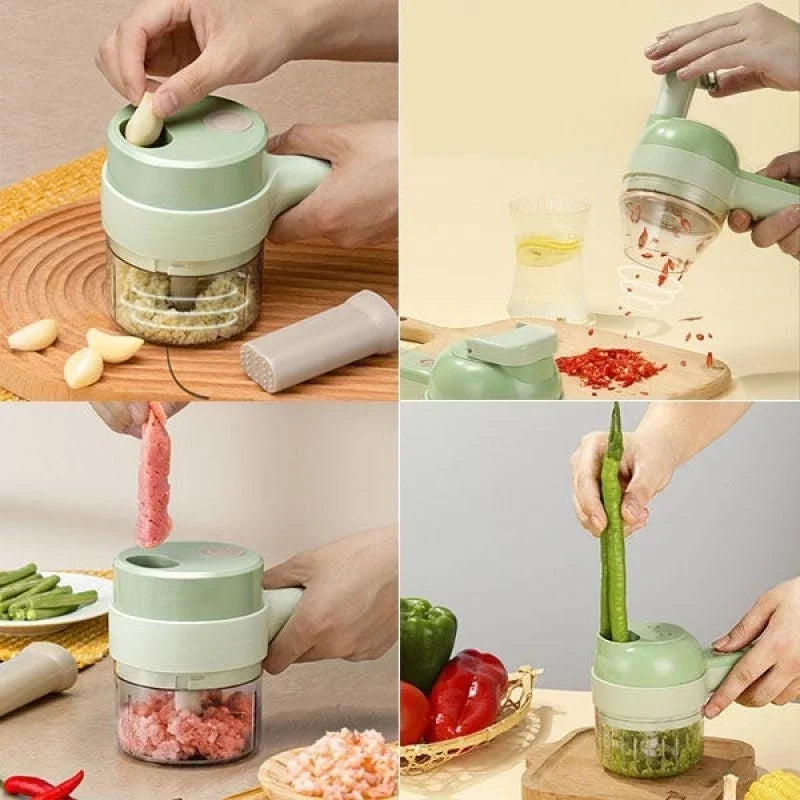 Cortador Elétrico de Legumes 4 em 1 Sem Fio SlicePro Mega Certo