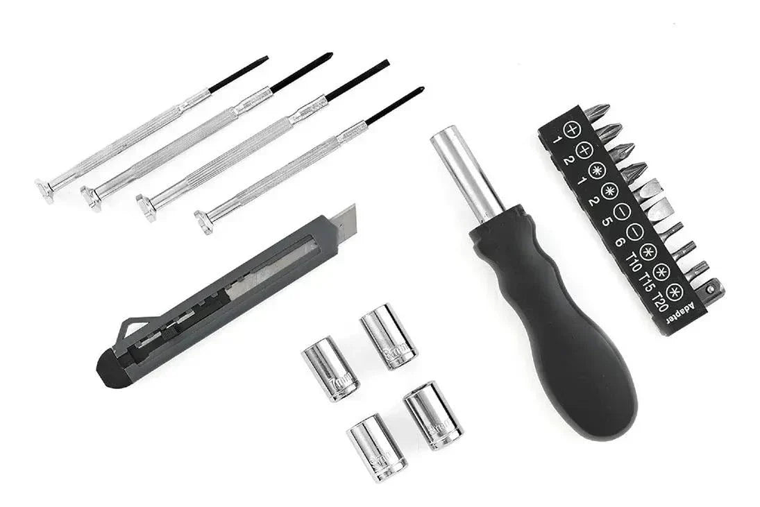 Kit Ferramenta 20 Peças Estojo Formato Pneu Preto