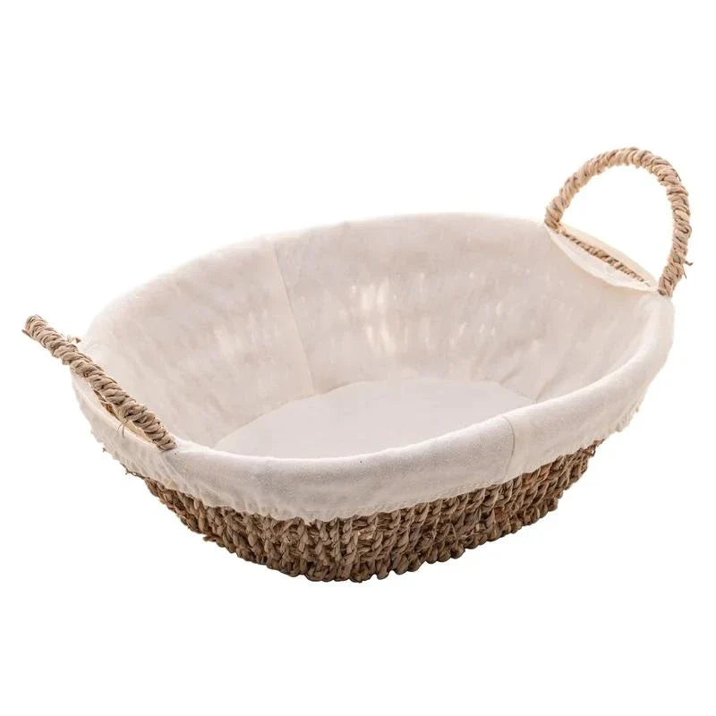 Cesta Fruteira Sisal com Forro 27 cm x 21 cm x 12,5 cm