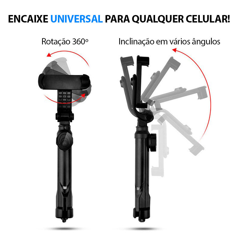 Tripé Bastão de Selfie 3 em 1 com Bluetooth Selfiegram Mega Certo