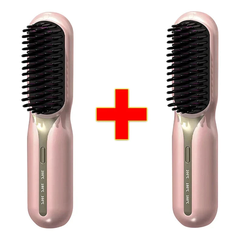 Escova Alisadora de Cabelo 5 em 1 Sem Fio PureGlam Mega Certo