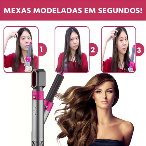 Escova de Cabelos Multifuncional 5 em 1 MultiFlex Mega Certo