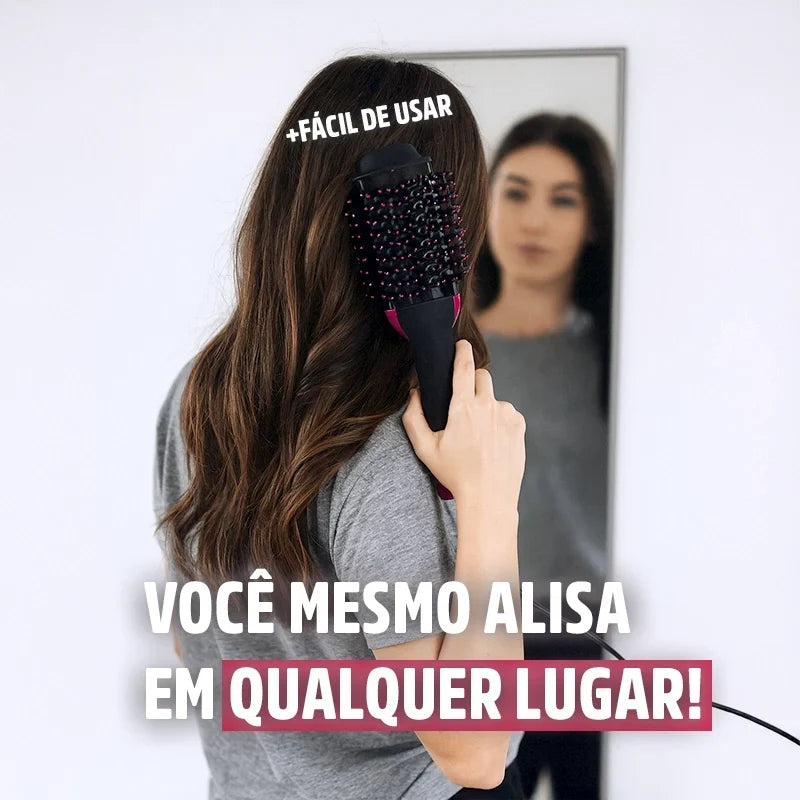 Escova Secadora Alisadora de Cabelo 4 em 1 LumiGlam Mega Certo